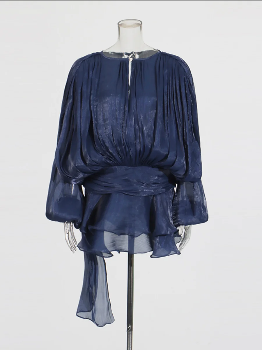 Solid Blouse Mini Dresses