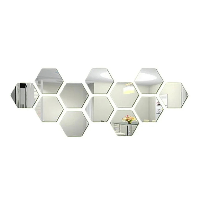Hexagon Wall Decor Mirror Sticker