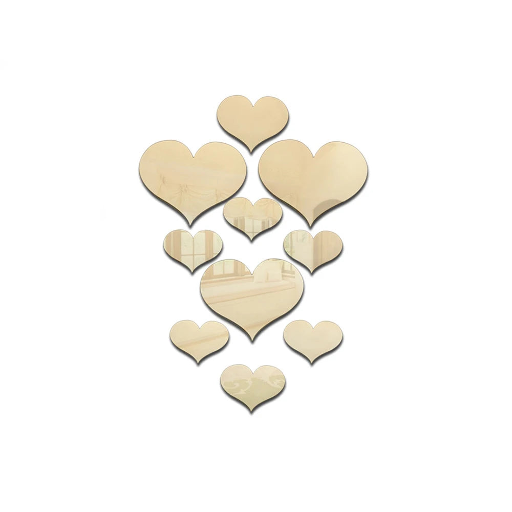 Heart 3D Wall Mirror Sticker