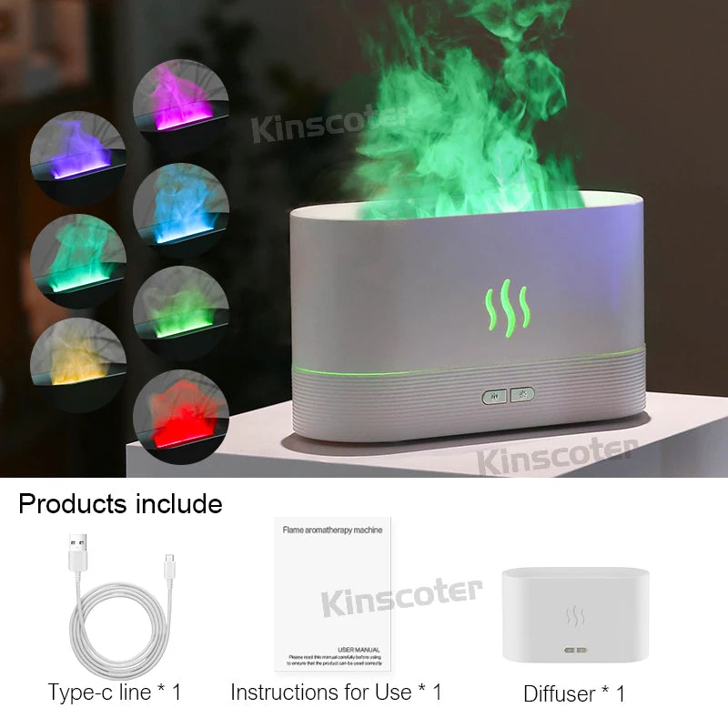 Realistic Aroma Diffuser and Essential Oil Flame Lamp