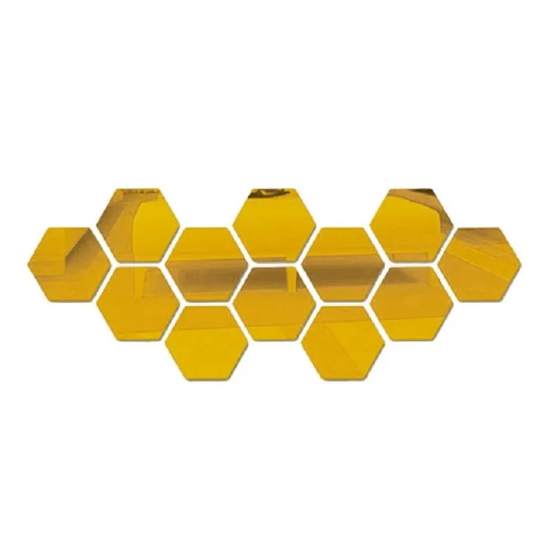 Hexagon Wall Decor Mirror Sticker