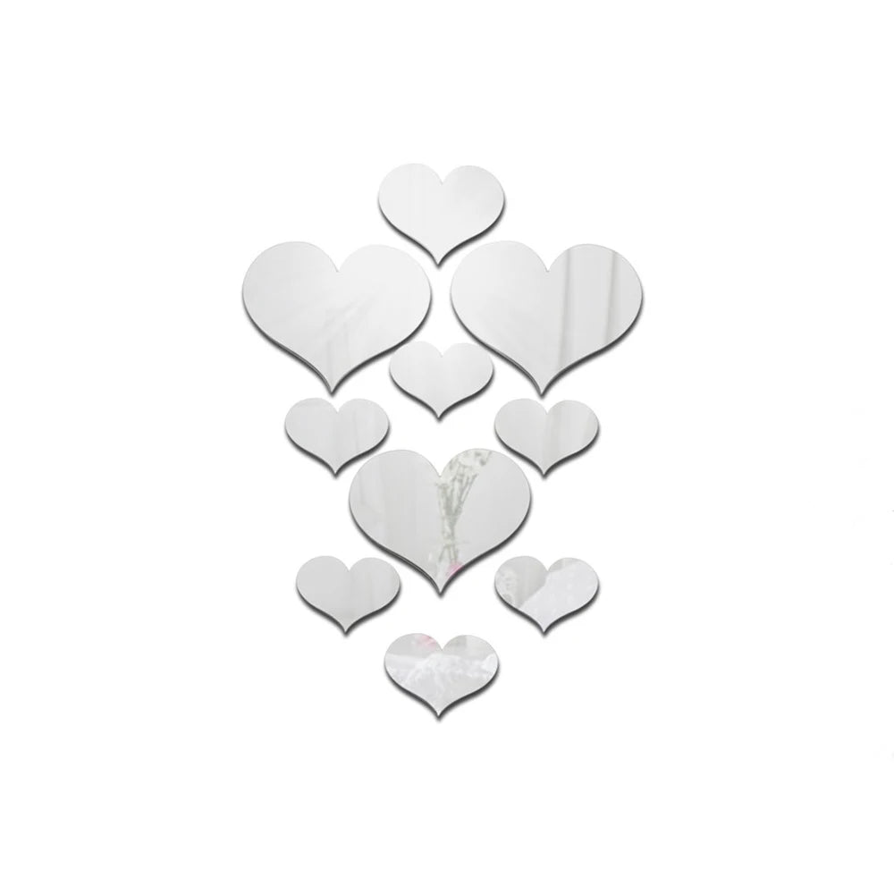 Heart 3D Wall Mirror Sticker