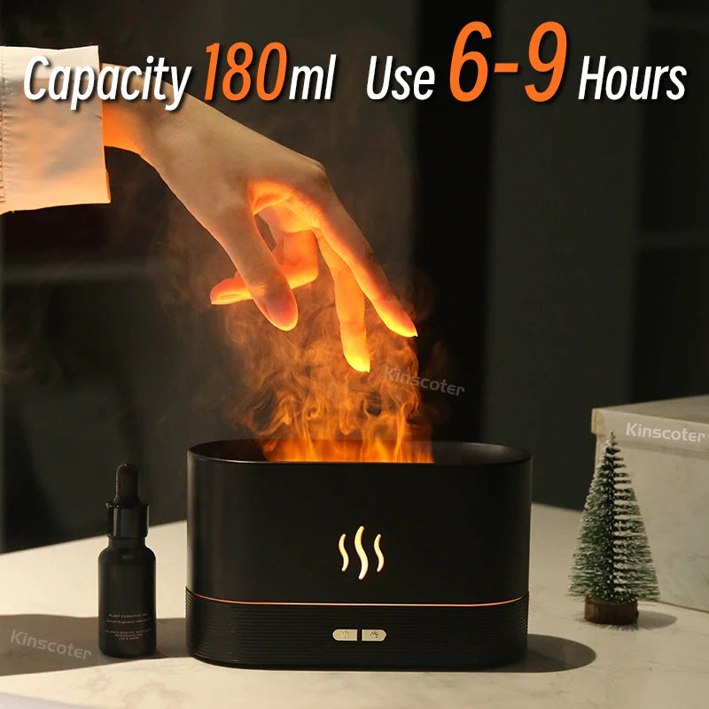 Realistic Aroma Diffuser and Essential Oil Flame Lamp