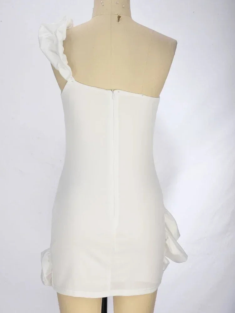 Step into Style – Elegant 3D Floral Pleated Bodycon Dress