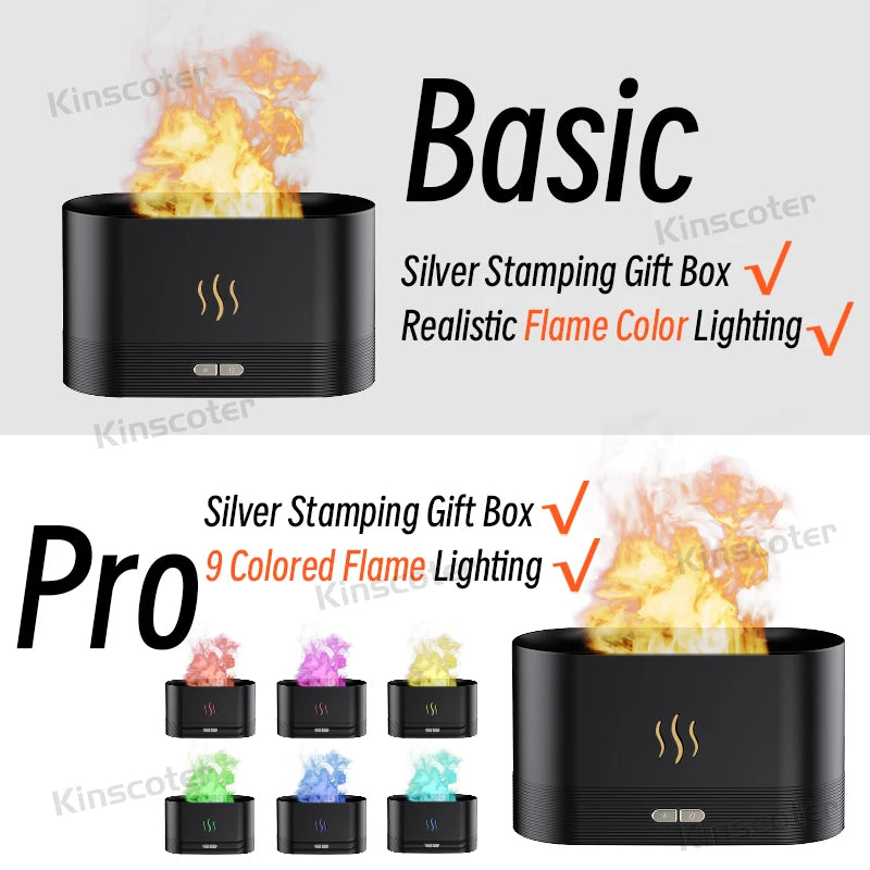 Realistic Aroma Diffuser and Essential Oil Flame Lamp