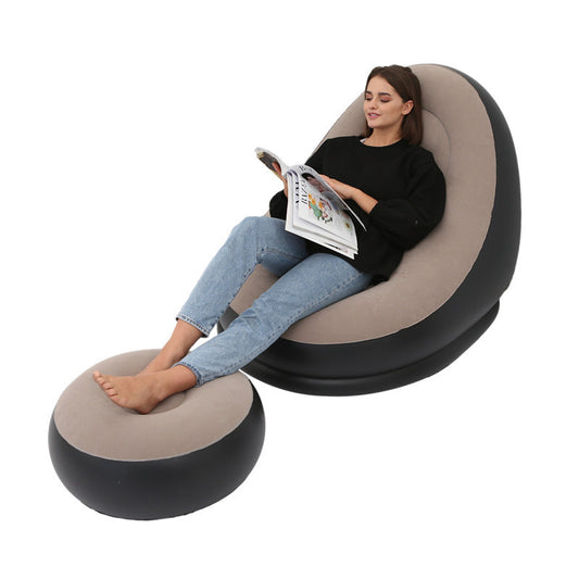 Inflatable Lazy Sofa Chair with Comfortable Leg Stool