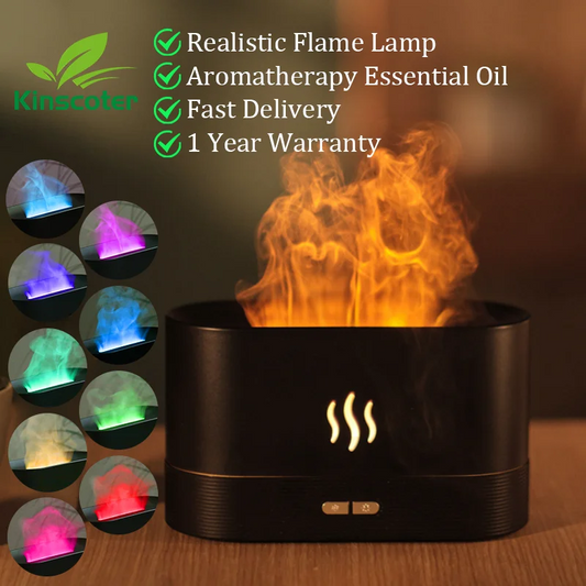 Realistic Aroma Diffuser and Essential Oil Flame Lamp