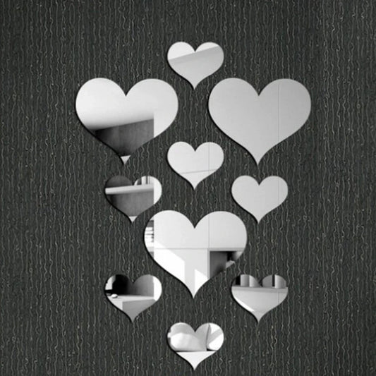 Heart 3D Wall Mirror Sticker
